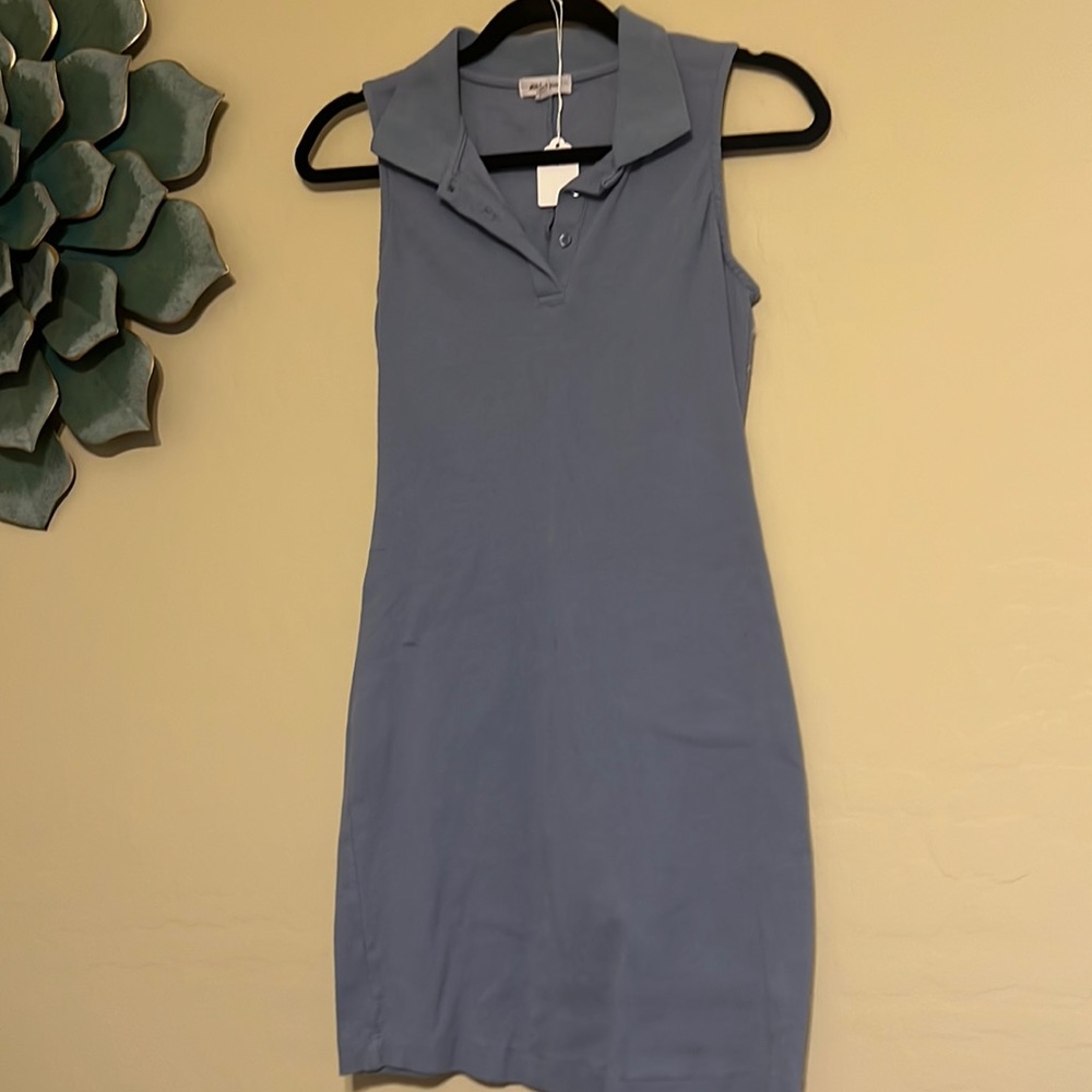 LG Stitch and Pine collared Light blue dress